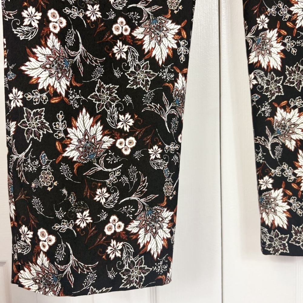 Preswick & Moore Black Multi Floral Stretch Pull-On Slim Ankle Pants 2X - Picture 10 of 16